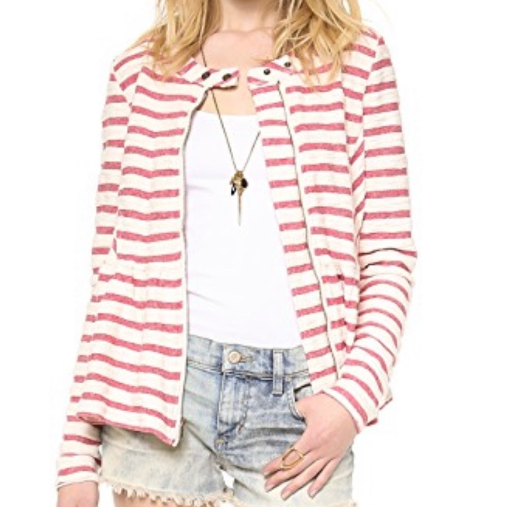 🍄Free People Striped Peplum Jacket